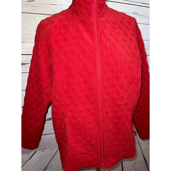 NTCO Nomadic Traders Quilted full zip jacket Large Lined Red Christmas Puffer - Picture 2 of 9